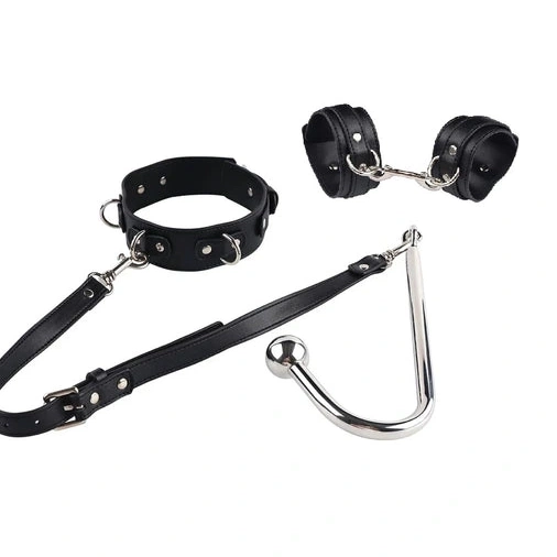 Anal Hooks Collar with Hook 5334 Anal and Beaded Cuffs Elegant 0925